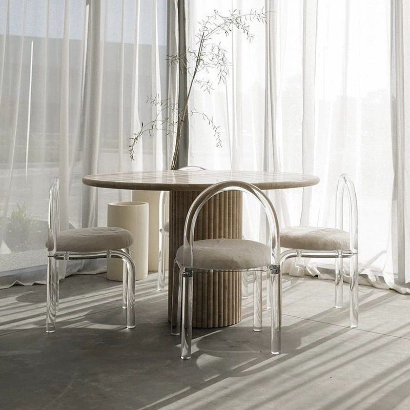 ZARIEL Wabi Sabi Travertine Dining Table