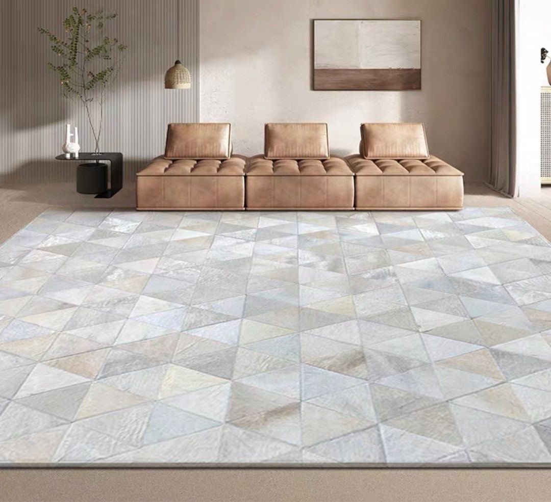ALICIA Modern Cowhide Leather Rug