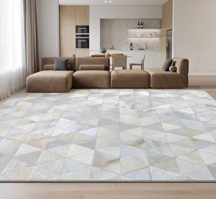 ALICIA Modern Cowhide Leather Rug