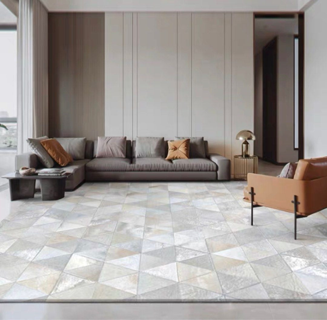 ALICIA Modern Cowhide Leather Rug