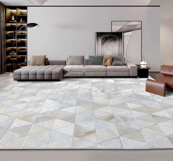 ALICIA Modern Cowhide Leather Rug
