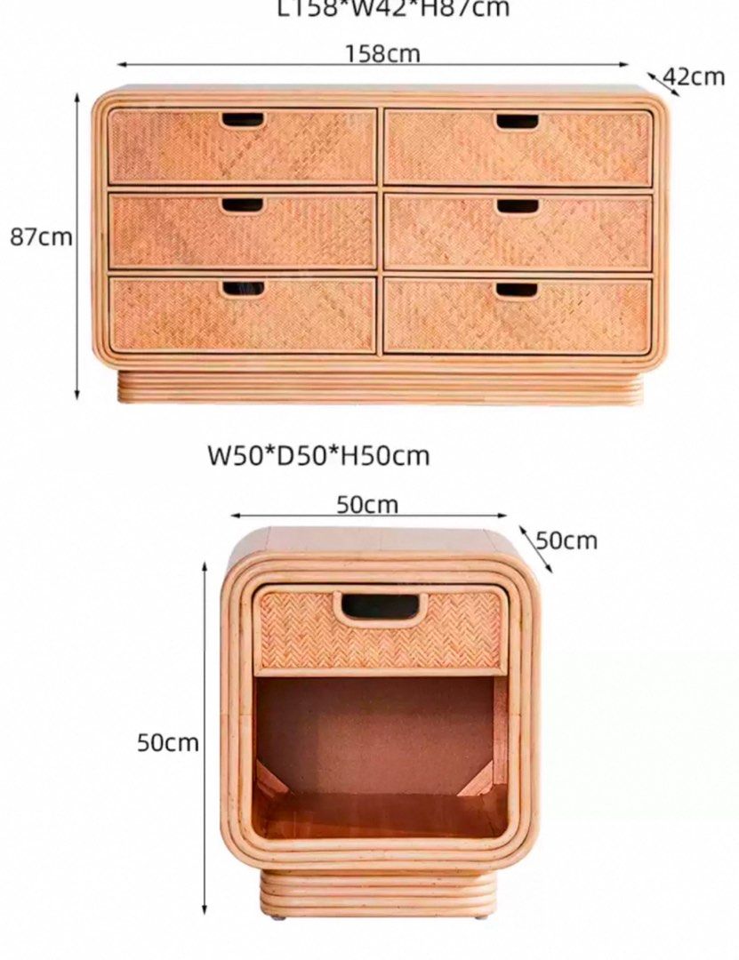 ANA Rustic Rattan Chest Of Drawers