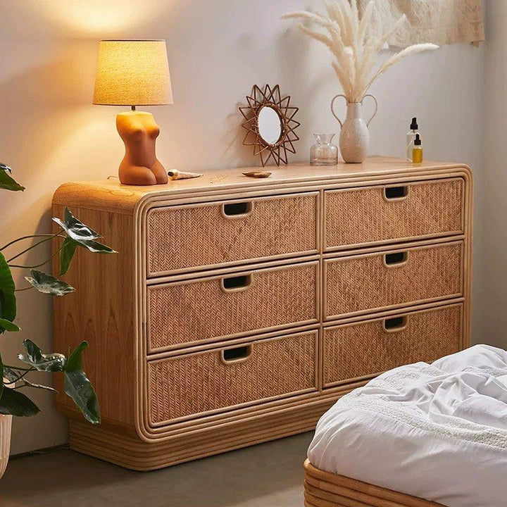 ANA Rustic Rattan Chest Of Drawers