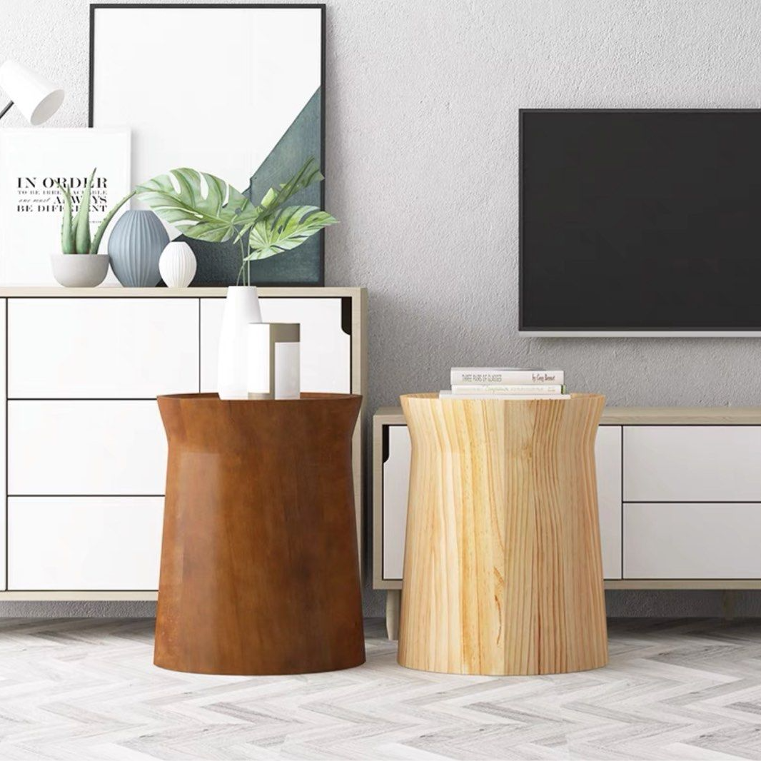 JROCIA Rustic Solid Wood Side Table