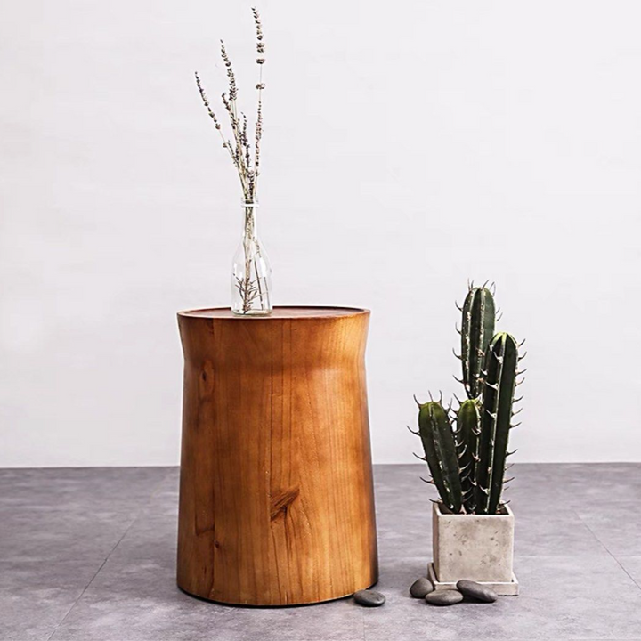 JROCIA Rustic Solid Wood Side Table