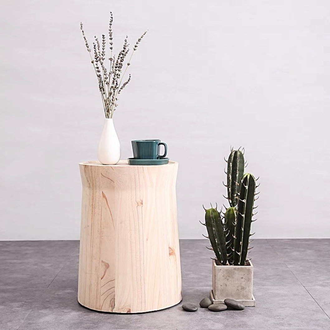 JROCIA Rustic Solid Wood Side Table