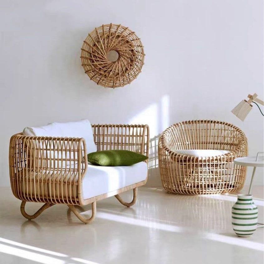 MELTIA Modern Outdoor Rattan Sofa