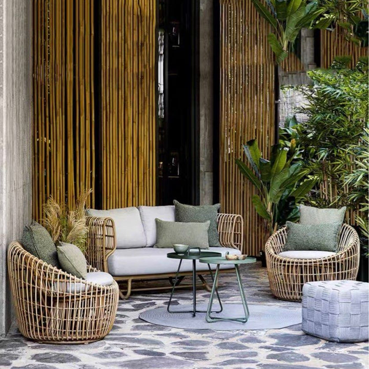 MELTIA Modern Outdoor Rattan Sofa