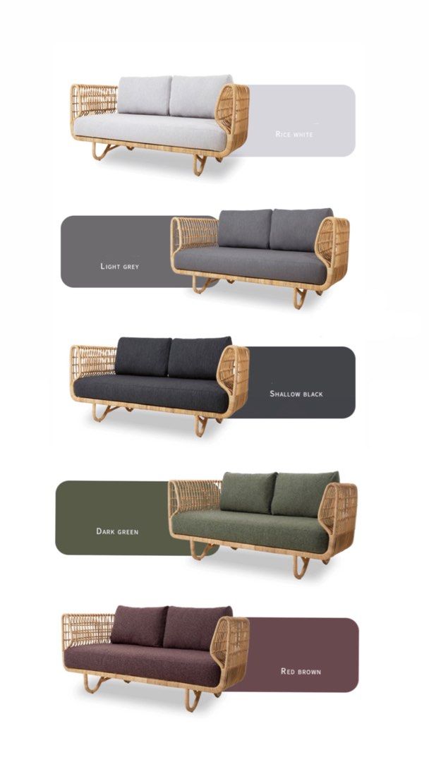 MELTIA Modern Outdoor Rattan Sofa