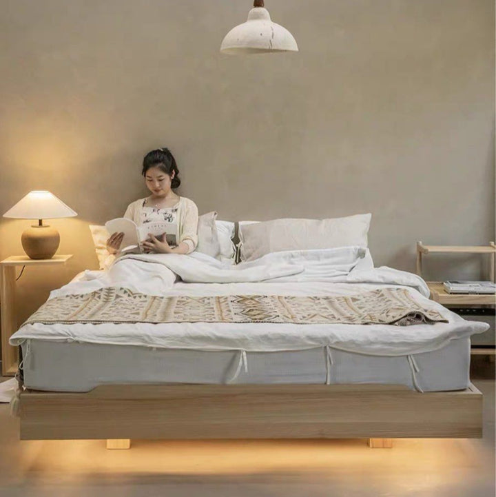 JUNO Japandi Solid Wood Floating Bedframe