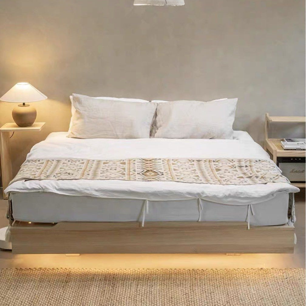 JUNO Japandi Solid Wood Floating Bedframe