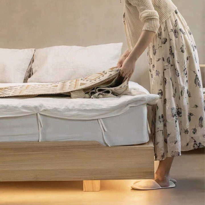 JUNO Japandi Solid Wood Floating Bedframe