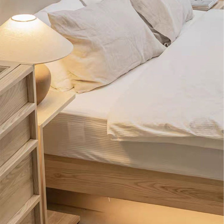 JUNO Japandi Solid Wood Floating Bedframe