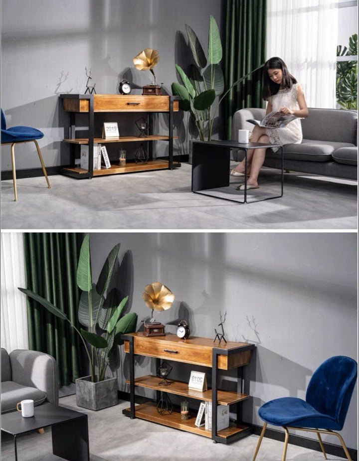 JVSKE Rustic Solid Wood Console Table