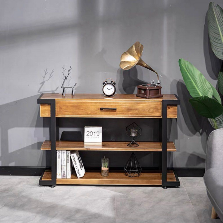 JVSKE Rustic Solid Wood Console Table