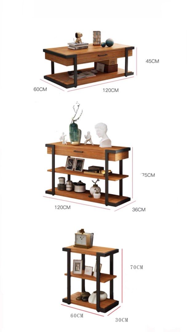 JVSKE Rustic Solid Wood Console Table