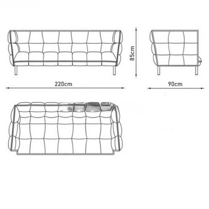 DELVORA Modern Quilted Sofa