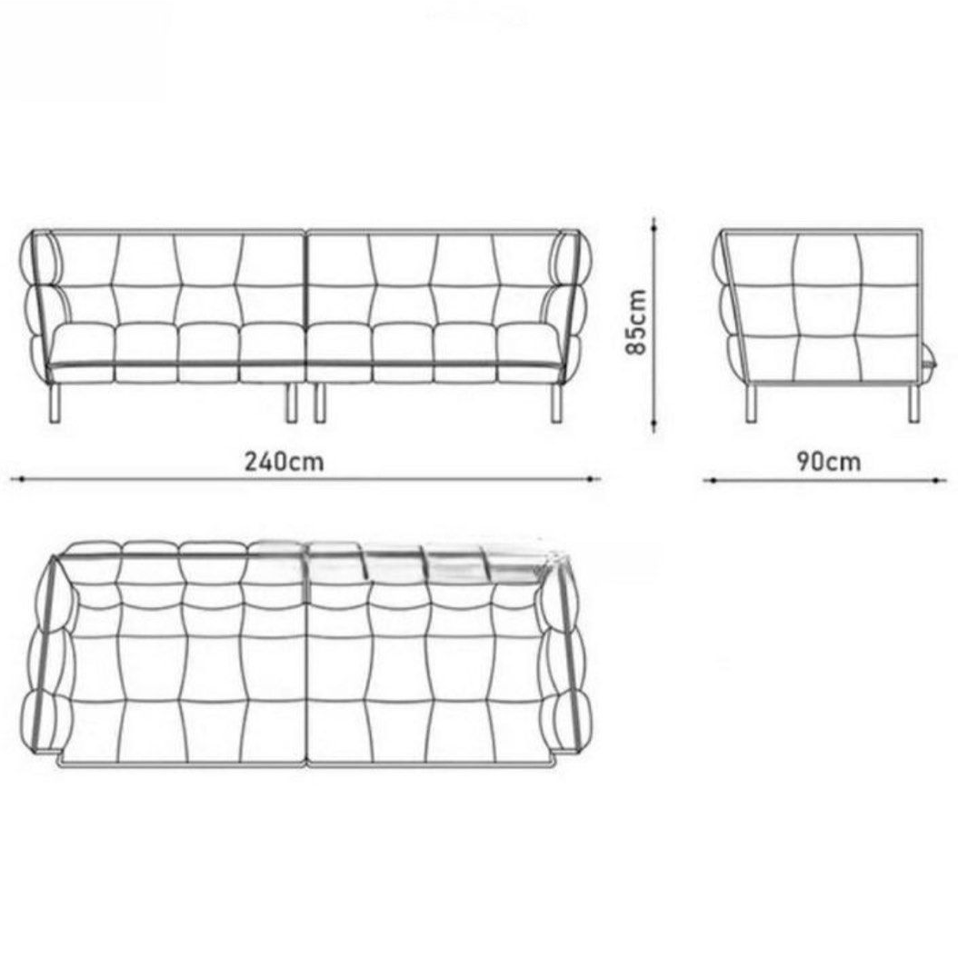 DELVORA Modern Quilted Sofa