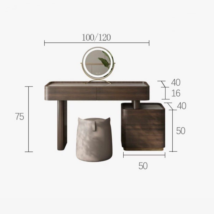 KALDOR Modern Walnut Vanity Table