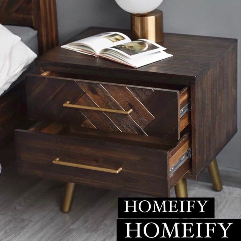 MATHIEU Acacia Solid Wood Side Table