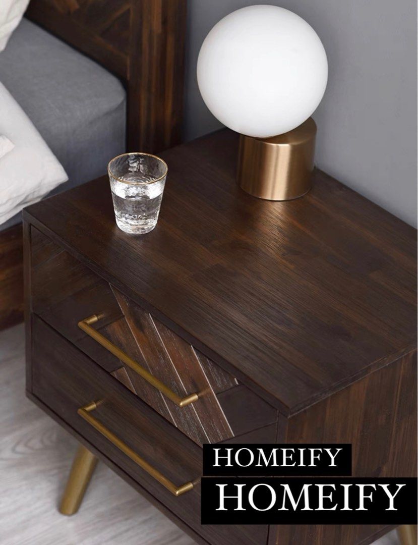 MATHIEU Acacia Solid Wood Side Table