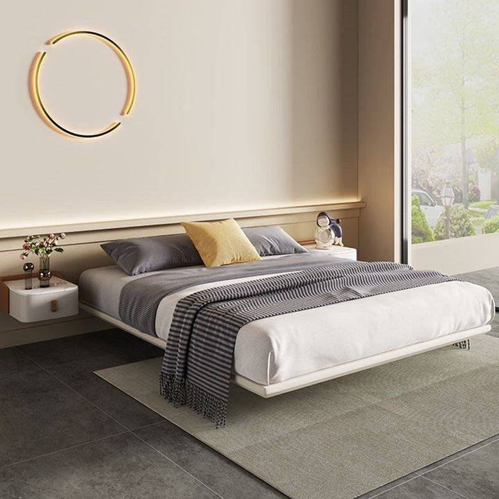 KANZ Leather Floating Bed with Lights