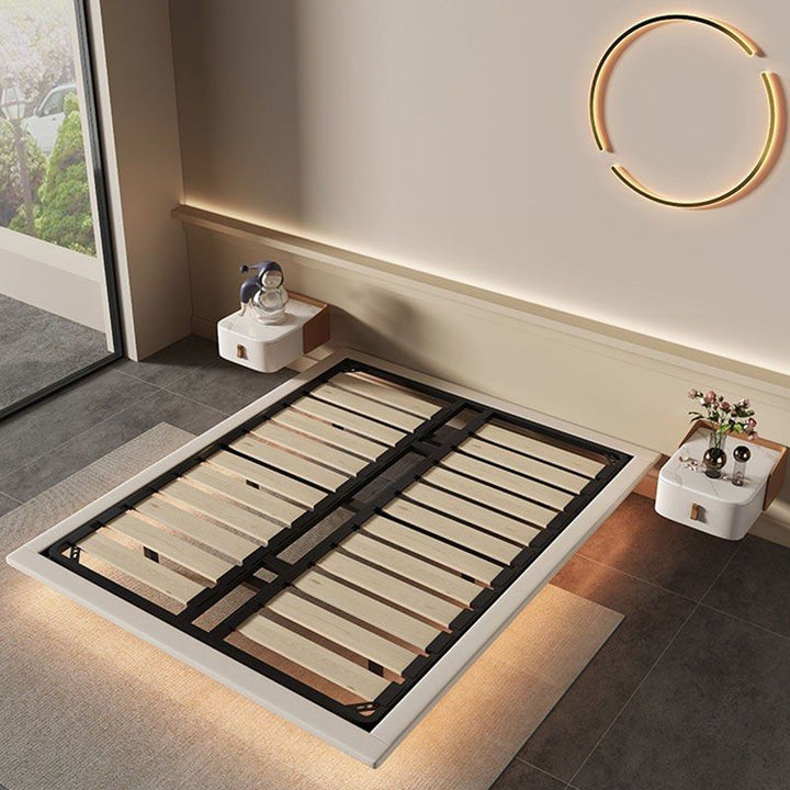 KANZ Leather Floating Bed with Lights