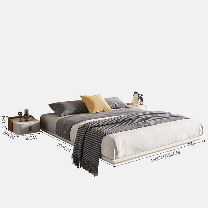 KANZ Leather Floating Bed with Lights