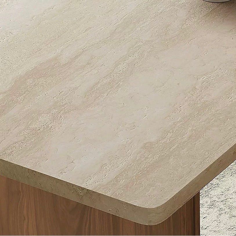 SANTOSO Modern Travertine Dining Table