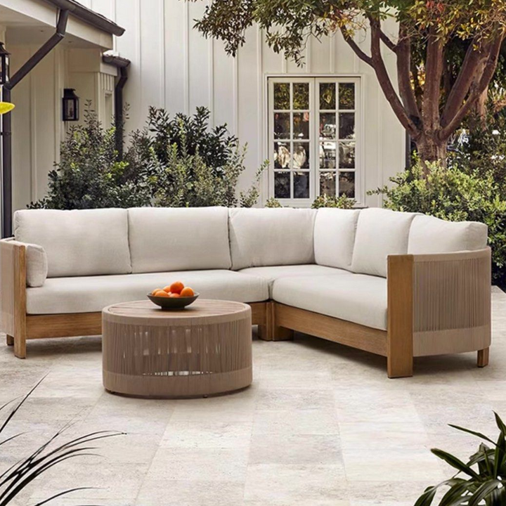 LINDY Modern Teak Wood Outdoor Sofa