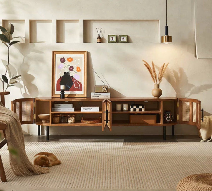 PIETT Rustic Rattan TV Console