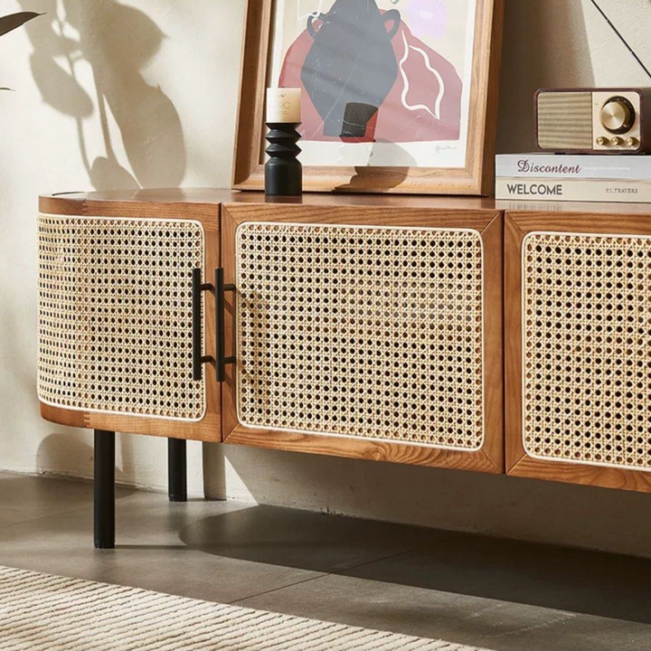 PIETT Rustic Rattan TV Console