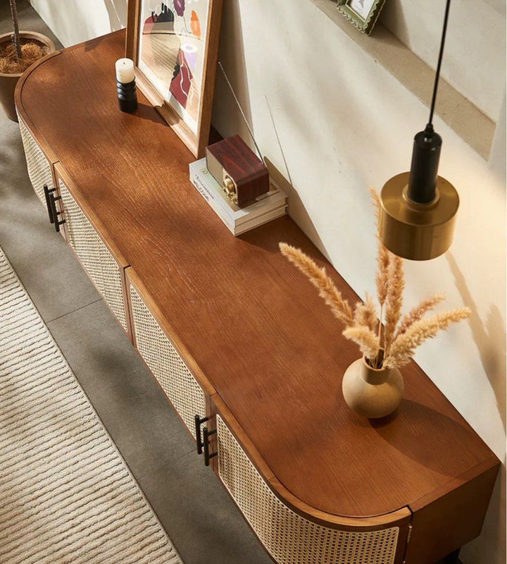 PIETT Rustic Rattan TV Console