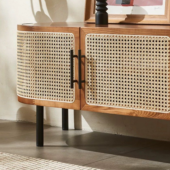 PIETT Rustic Rattan TV Console