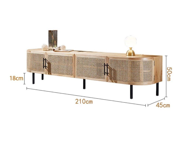 PIETT Rustic Rattan TV Console