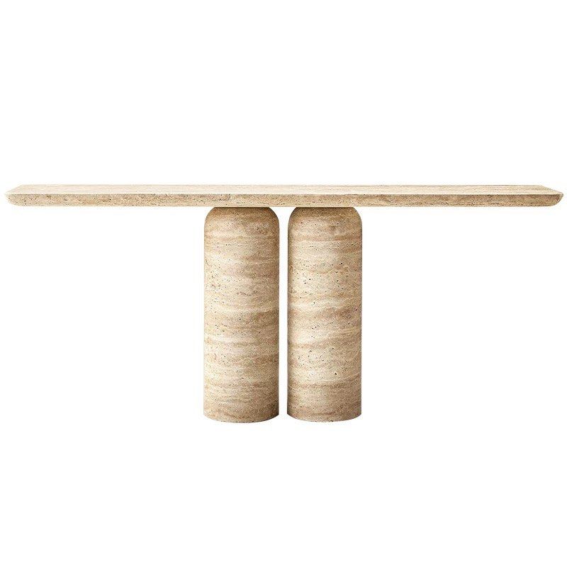 KIADES Modern Travertine Console Table