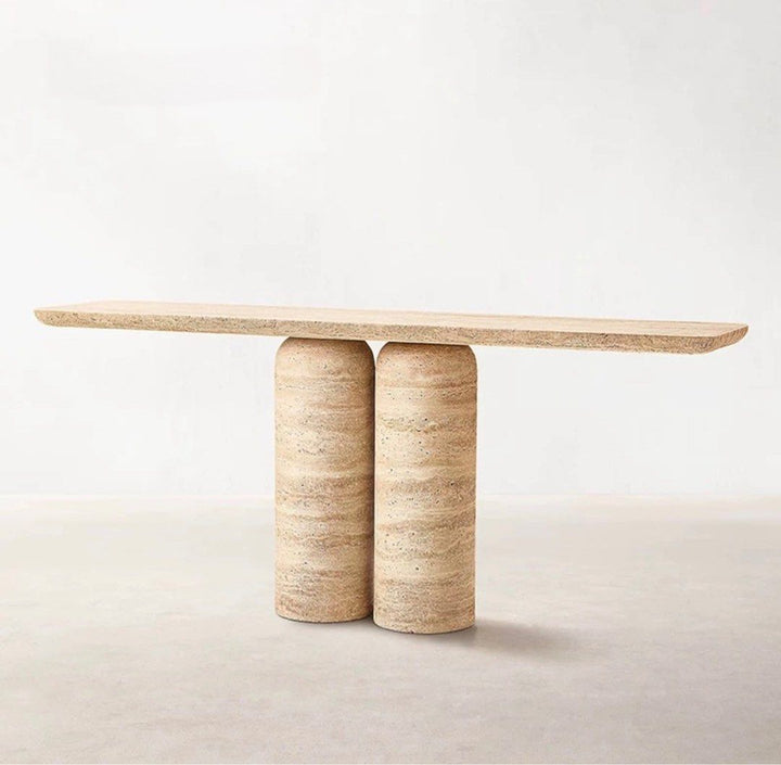 KIADES Modern Travertine Console Table