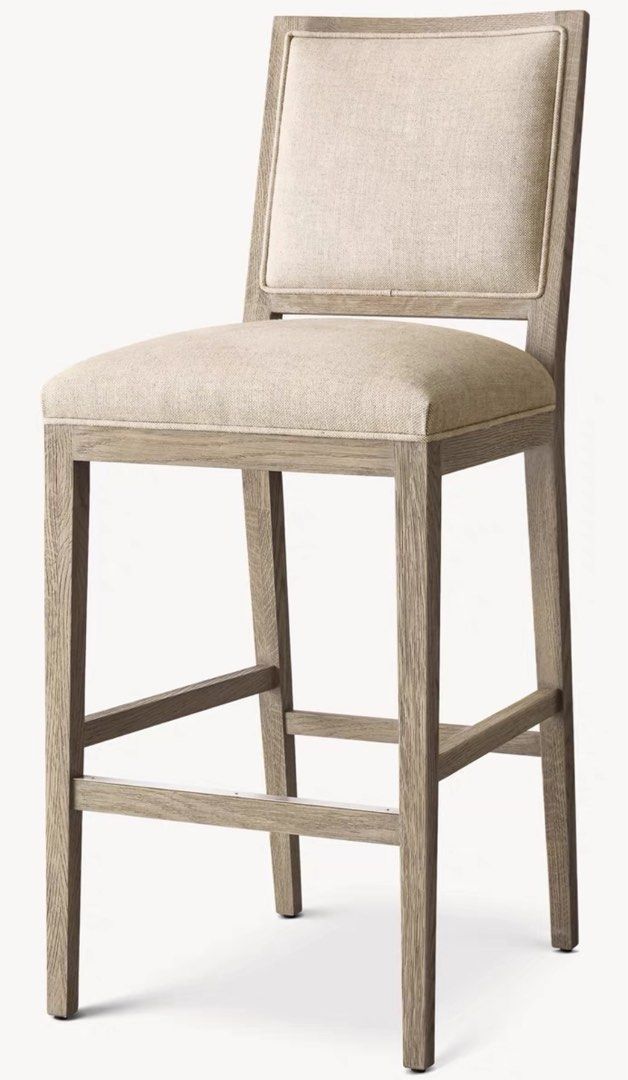 KAIRA Vintage Solid Wood Bar Stool