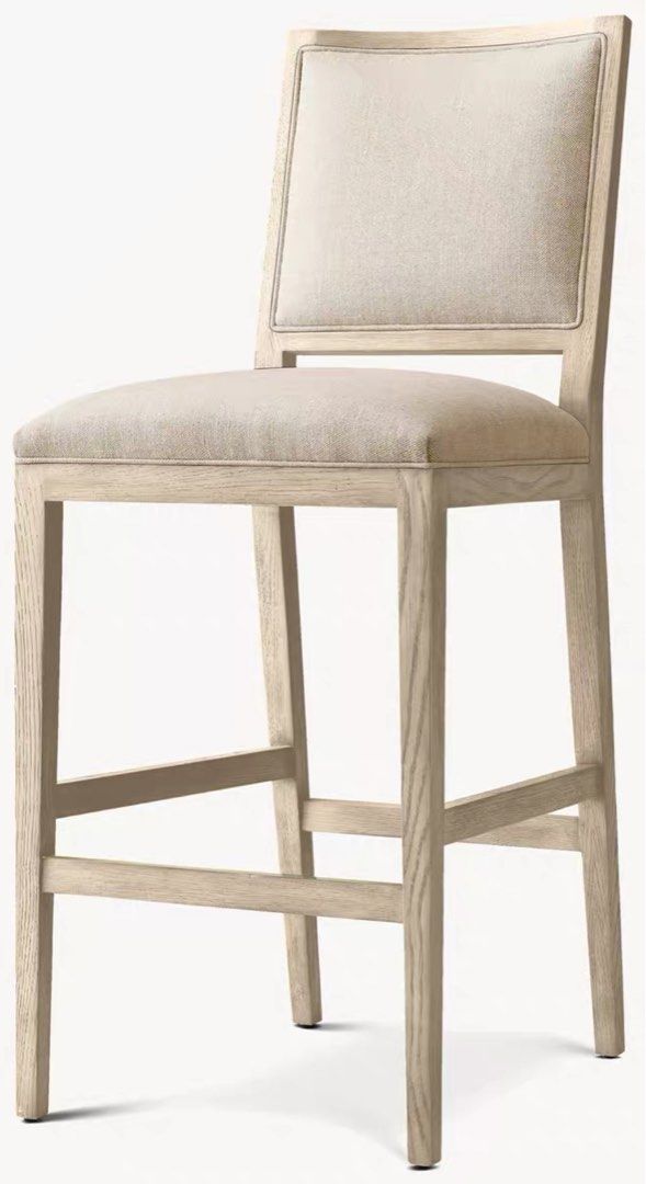 KAIRA Vintage Solid Wood Bar Stool