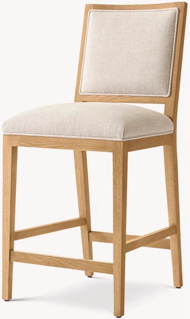 KAIRA Vintage Solid Wood Bar Stool