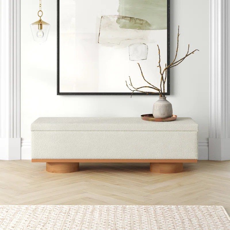 KEREIM Modern Boucle Storage Bench