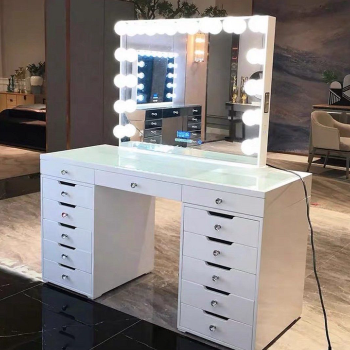 KESS Hollywood Spotlight Vanity Table