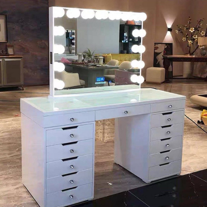 KESS Hollywood Spotlight Vanity Table