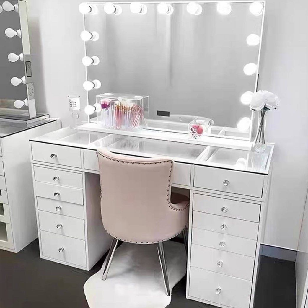 KESS Hollywood Spotlight Vanity Table