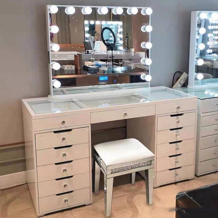 KESS Hollywood Spotlight Vanity Table