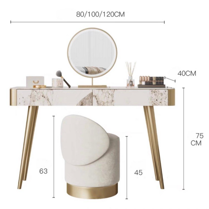 KEZO Modern Sintered Stone Vanity Table