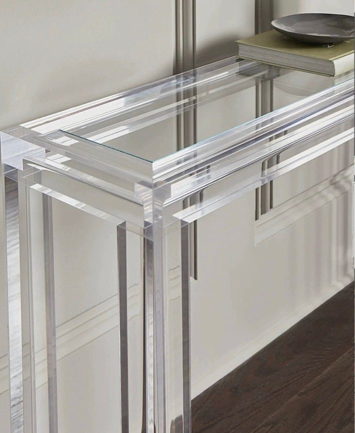 BART Modern Acrylic Study Console Table