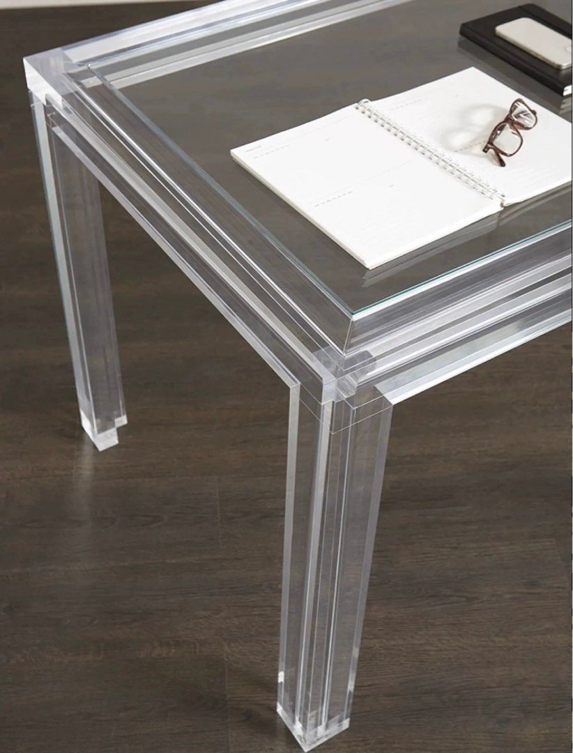BART Modern Acrylic Study Console Table