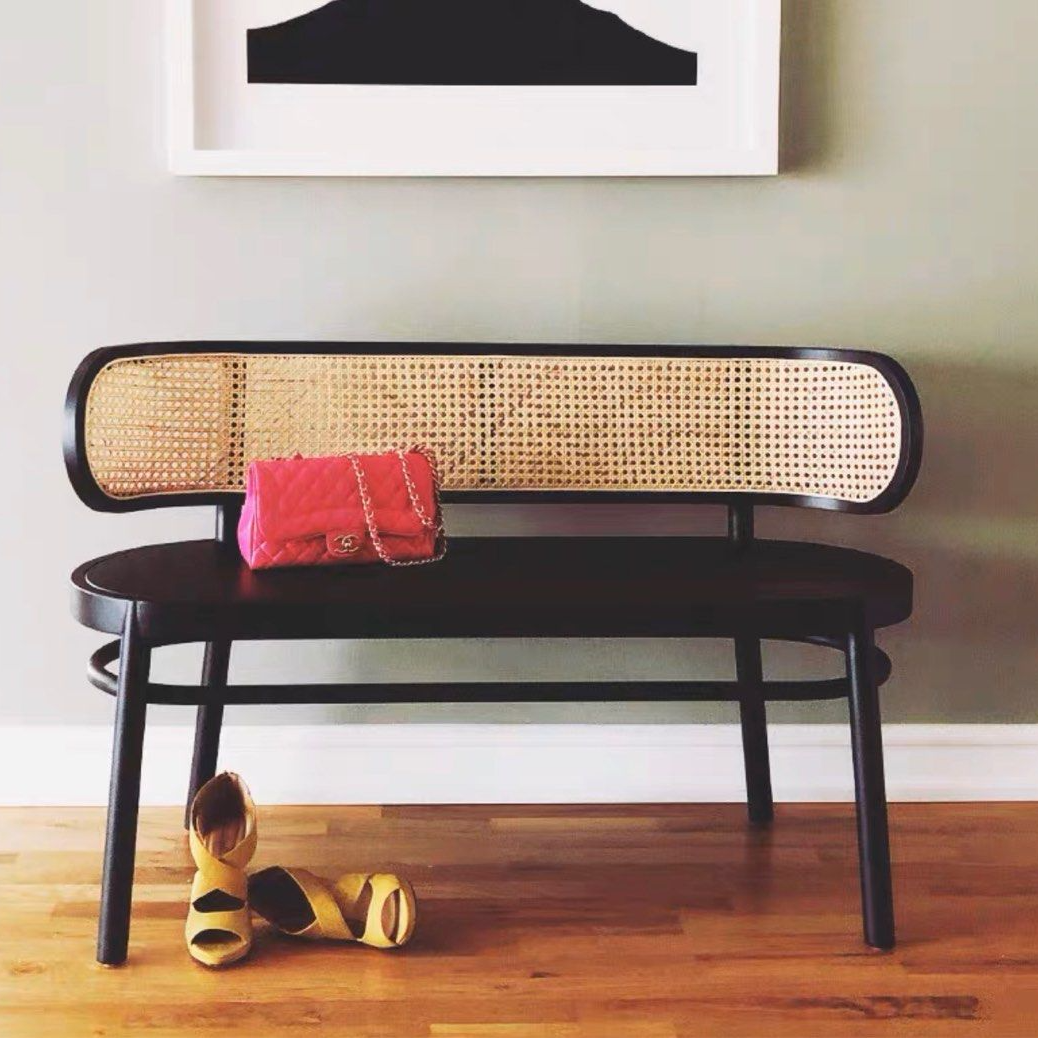 SABLE Rustic Rattan Dining Bench