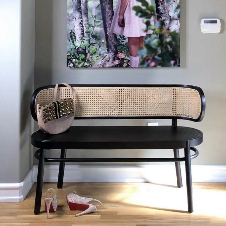 SABLE Rustic Rattan Dining Bench